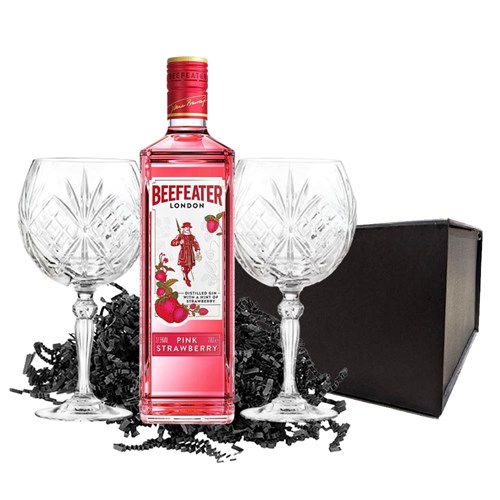 Beefeater Pink Strawberry Gin 70cl And Melodia Copa Glass Gift Set